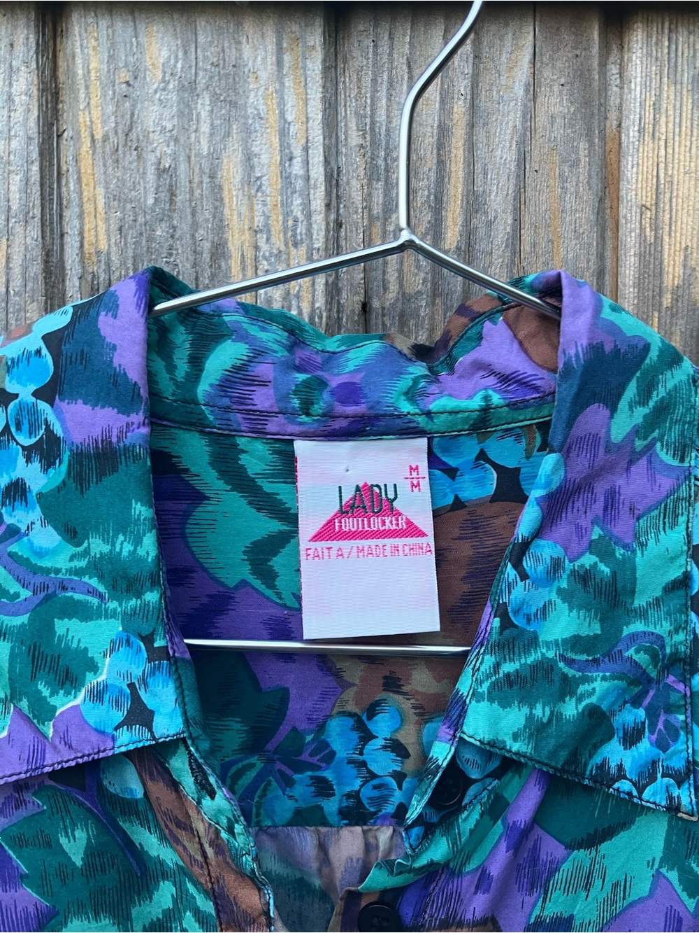 Vintage floral silk button up - Picture 3 of 7
